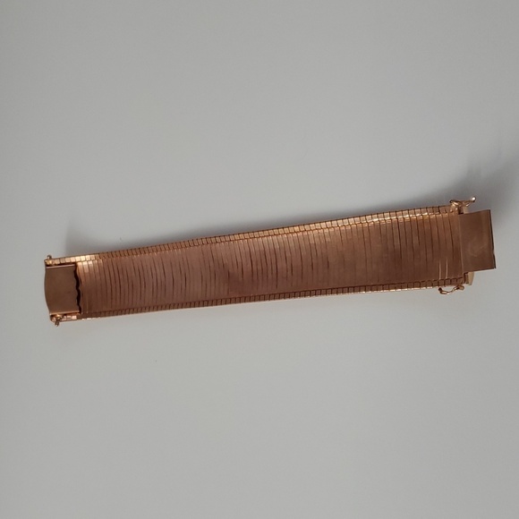 Sterling Silver 925 Wide Bracelet Rose Gold - Picture 13 of 14